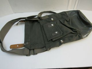 WW2 Swedish Gas Mask Bag FKA 1941 Dated Leather Bottom Canvas Upper w/ Strap 4