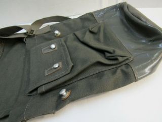 WW2 Swedish Gas Mask Bag FKA 1941 Dated Leather Bottom Canvas Upper w/ Strap 5