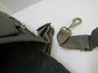 WW2 Swedish Gas Mask Bag FKA 1941 Dated Leather Bottom Canvas Upper w/ Strap 8