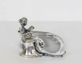 Art Nouveau WMF Silver Plated INKWELL 109 5