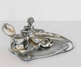 Art Nouveau WMF Silver Plated INKWELL 109 7