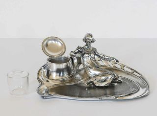 Art Nouveau WMF Silver Plated INKWELL 109 8