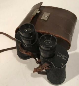 Vintage Wwii Binoculars M3 6x30 Nash Kelvinator 1943 H.  M.  R.  Binoculars W/case