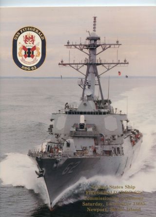 Uss Fitzgerald Ddg 62 Commissioning Navy Ceremony Program