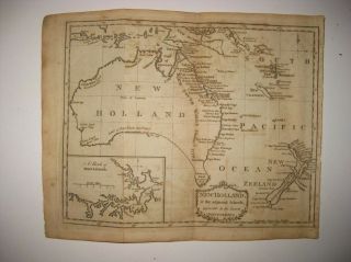 Important Antique 1792 Australia Holland Zealand Copperplate Map Unusualform