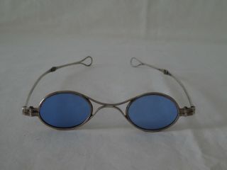 Antique Georgian Silver Blue Tinted Spectacles & Shagreen Case JOHN BLEULER 2