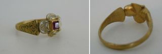 Renaissance enameled gold ring with ruby 3