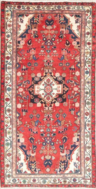 Vintage RED Bakhtiari Persian Oriental Area Rug Hand - Knotted Wool Carpet 4 ' x 7 ' 2