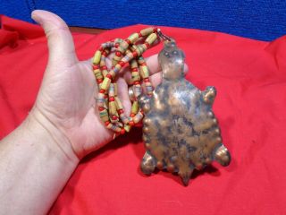 Fur Trade Hudson Bay Gorget Necklace & Beads Figural Turtle