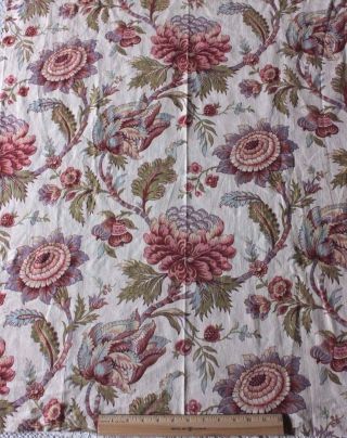 French Vintage Printed Large Scale Indienne Cotton Home Fabric C1930 - Reserved