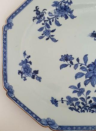 MAGNIFICENT VERY LARGE ANTIQUE CHINESE BLUE&WHITE PORCELAIN 18th C PLATE/DISH 1 3