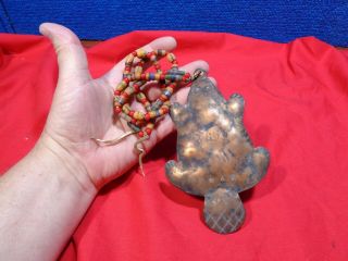 Fur Trade Hudson Bay Gorget Necklace & Beads Figural Beaver