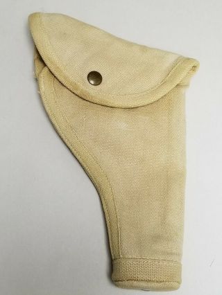 Enfield Revolver Canvas Holster Round Style British Wwii Dated 1942.
