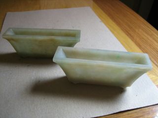 Vintage Chinese Hand Carved Jade Two Small Vases.  (rare)