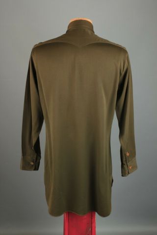 Vtg Men ' s 1940s WWII US Army Officers Green Wool Uniform Shirt M Long WW2 7324 3