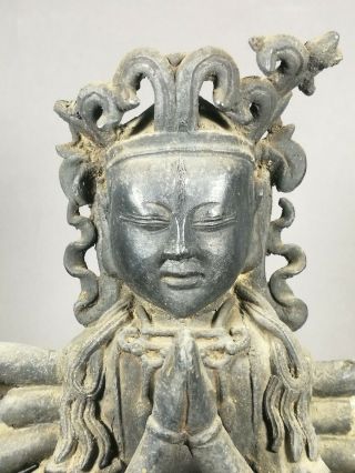 Chinese Bronze Guan Yin Buddha image with Multiple Arms 12