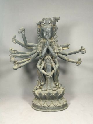 Chinese Bronze Guan Yin Buddha Image With Multiple Arms