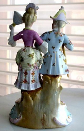 Sitzendorf Antique Courting Pair Porcelain Hand Painted Figurine Signed,  1880s 6