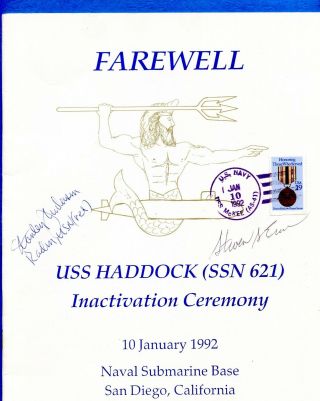 Submarine Uss Haddock Ssn 621 Inactivation Navy Ceremony Program