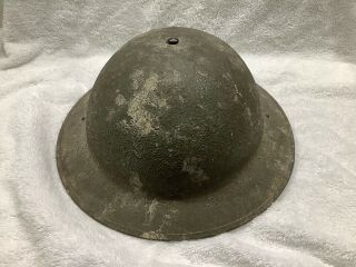 Vintage Wwi Steel Army Military Helmet “doughboy” With Liner And Strap