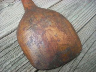 Antique Painted Folk Art Primitive Wooden Dough Bowl Butter Paddle Treen AAFA 12