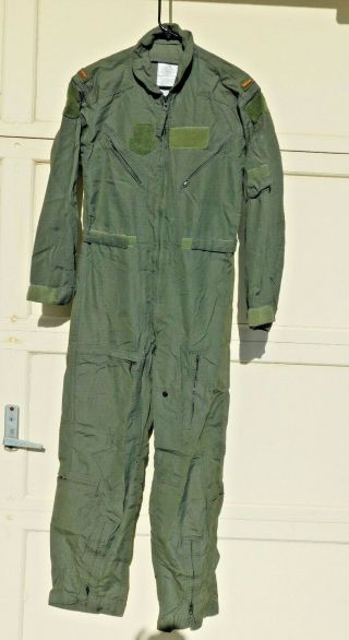 Flight Suit Coveralls Cwu - 27/p Green Aramid 38 - Short 2nd Lieutenant