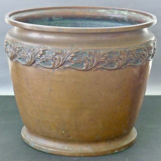 Large Arts And Crafts Hammered Copper S W Farber York Jardiniere Planter A,