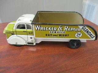 VINTAGE MARX STEEL & TIN LITHO WRECKER TOWING TRUCK & BOX 5