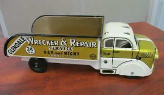 VINTAGE MARX STEEL & TIN LITHO WRECKER TOWING TRUCK & BOX 7