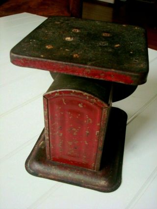 VINTAGE American Family SCALE Kitchen Counter 25 LBS Ounces Old Red METAL 5