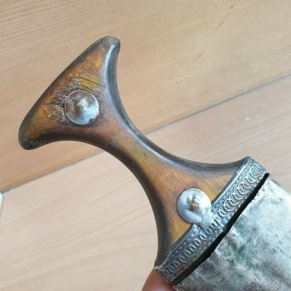 25 Old Antique Islamic Yemeni Silver Plated Dagger Jambiya Khanjar Kindjal 7