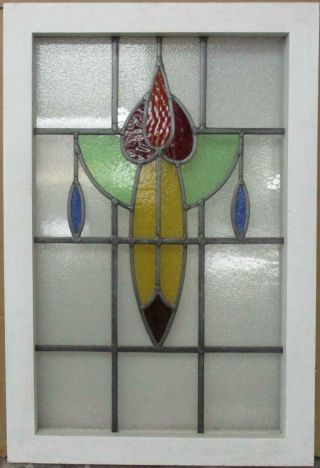 Midsize Old English Leaded Stained Glass Window Pretty Abstract 19.  75 " X 29.  5 "