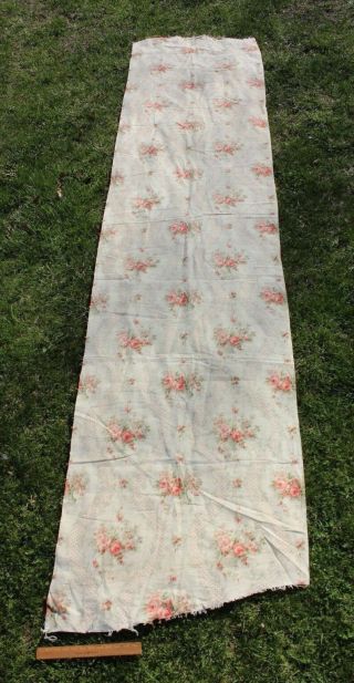 French Antique Roses & Baskets Frame Home Cotton Fabric Yardage Warp Print 3y21 