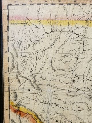 Engraved Hand Colored U.  S.  Map Circa 1822 - 1837 J.  War.  Jr.  Engaver Philadelphia 8
