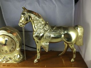 Vintage Brass Horse Clock 3
