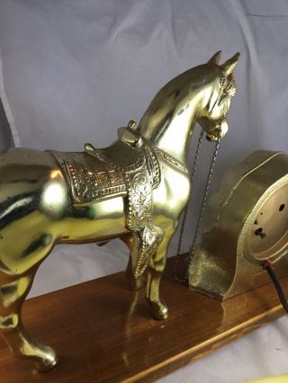 Vintage Brass Horse Clock 5
