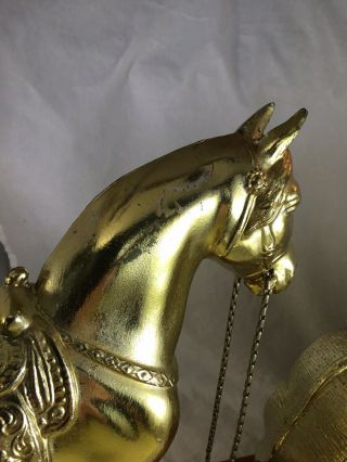 Vintage Brass Horse Clock 6