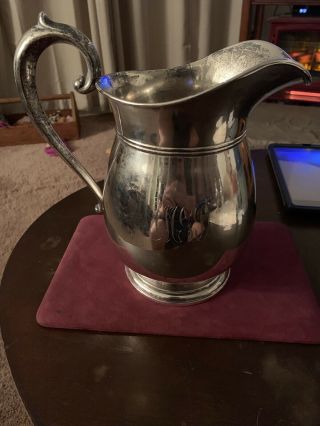 Large Sterling Silver Water Pitcher By Manchester Silver Co