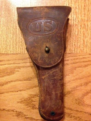 Us Antique Leather Gun Holster