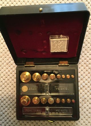 Vintage Brass Scale Weights Assorted Bristol Myers