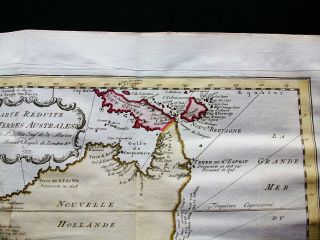 1747 BELLIN & SCHLEY - rare map: AUSTRALIA,  SYDNEY GUINEA OCEANIA ZEALAND 5