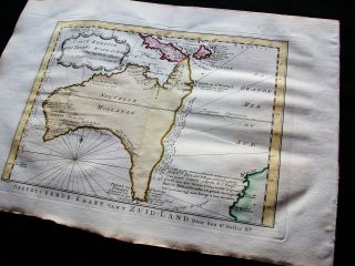 1747 BELLIN & SCHLEY - rare map: AUSTRALIA,  SYDNEY GUINEA OCEANIA ZEALAND 7