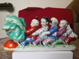 Antique Chinese Famille Rose Group Of Children