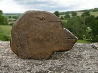 19thc BLACK FOREST OAK CARVED BLOODHOUND DOG HEAD C.  1870 ' s 6