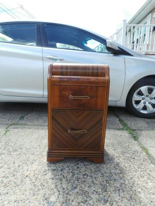 Antique Art Deco Waterfall Style Night Stand
