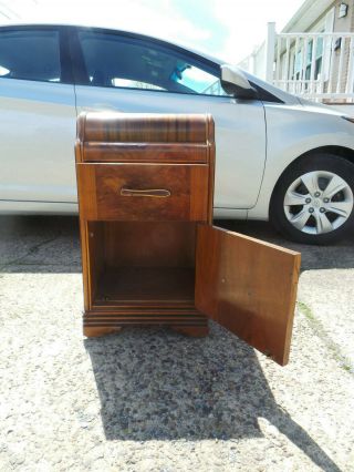 ANTIQUE ART DECO WATERFALL STYLE NIGHT STAND 2