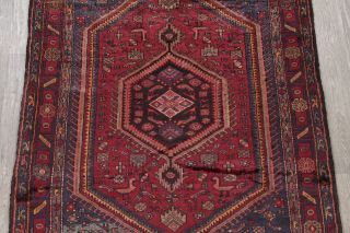 Orientral Hamadan Wool Hand - Knotted Geometric One - of - a - Kind Persian Area Rug 5x7 3