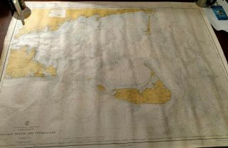 Vintage Nantucket Sound Nautical Map 1960s