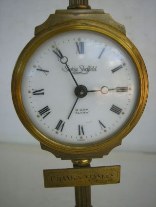 Vtg.  Swiza Sheffield 8 - Day Alarm Clock On Champs Elysees Lamppost -