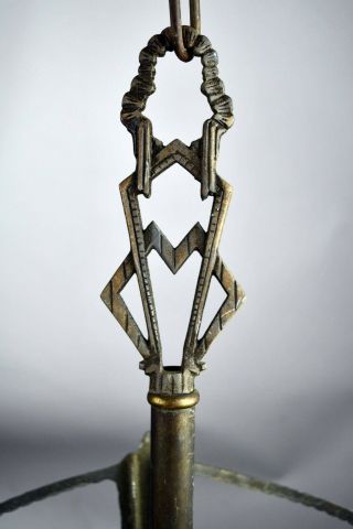 antique 3 shade art nouveau chandelier 6